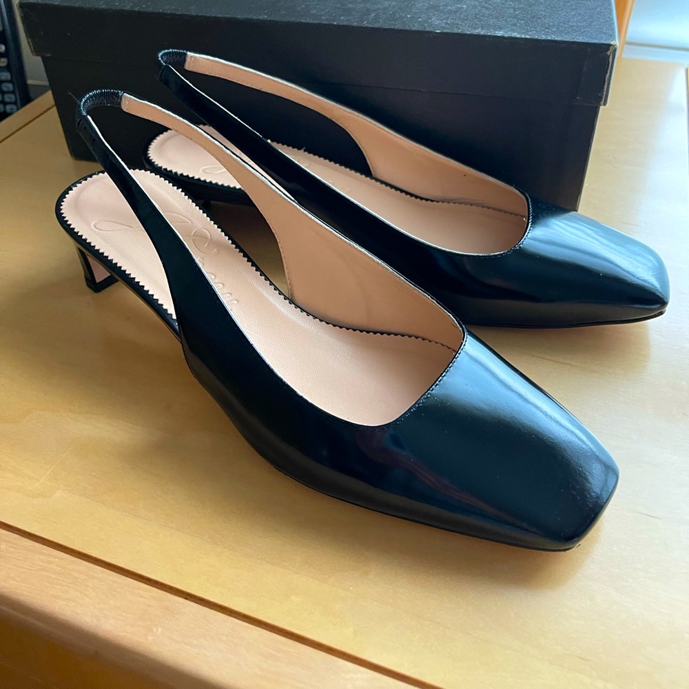 J. Crew Women’s Soft Spazzo Slingback Pump, Black Patent, Size 8